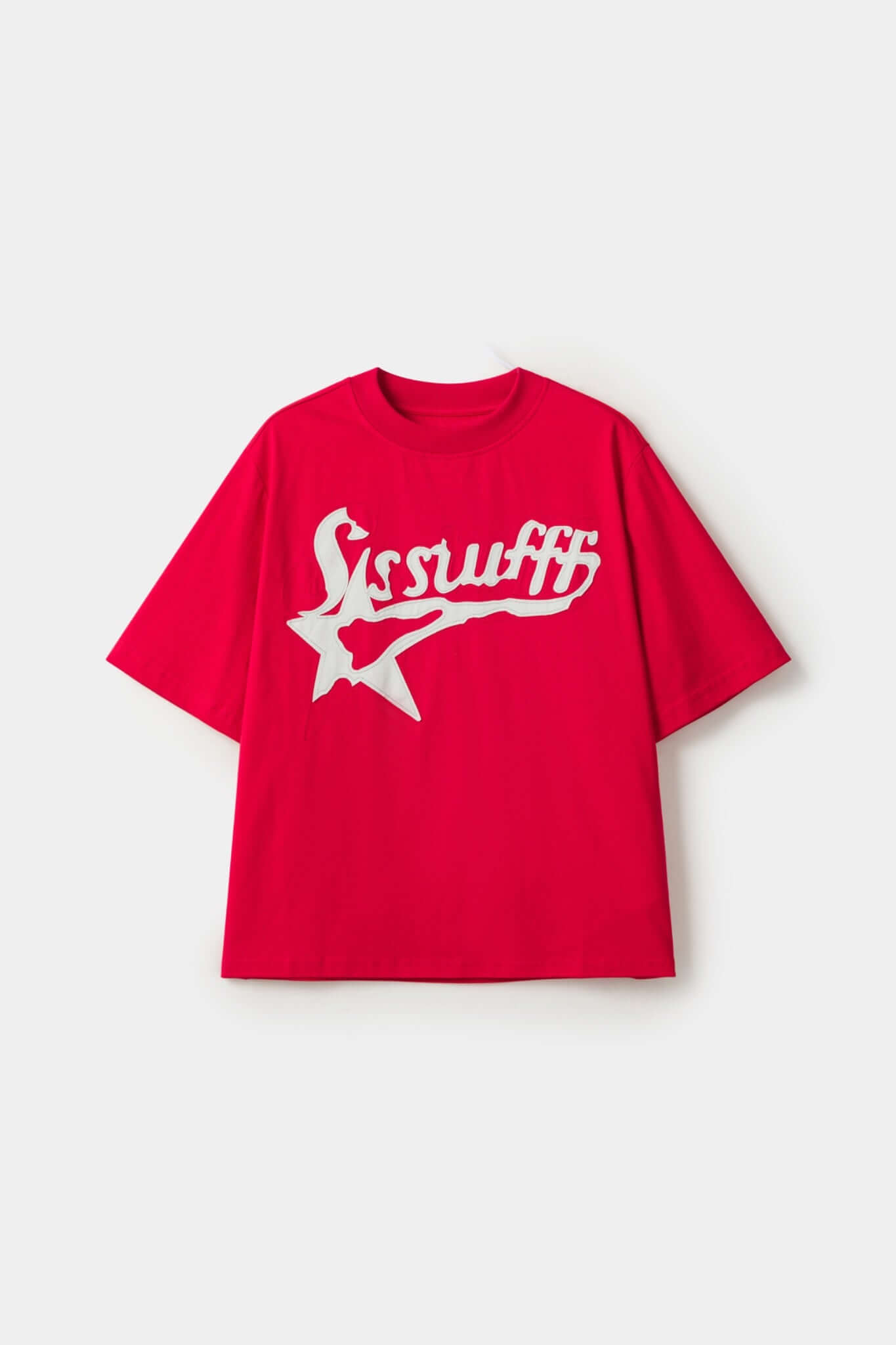 Starfff Embroidery Tee Red - Patchwork Design | SSSTUFFF