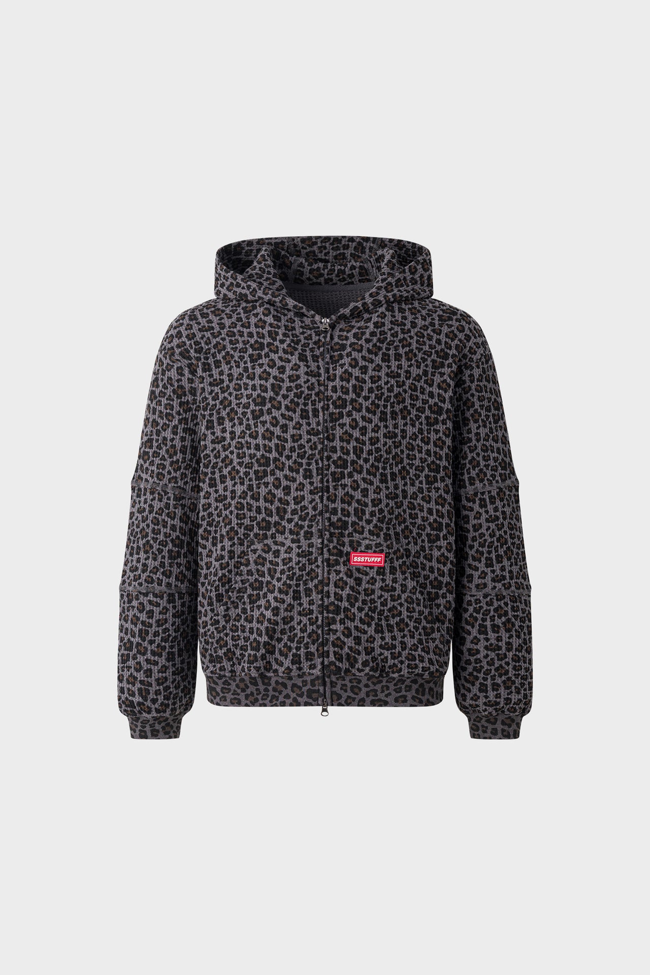 Leopard Waffle Zip up