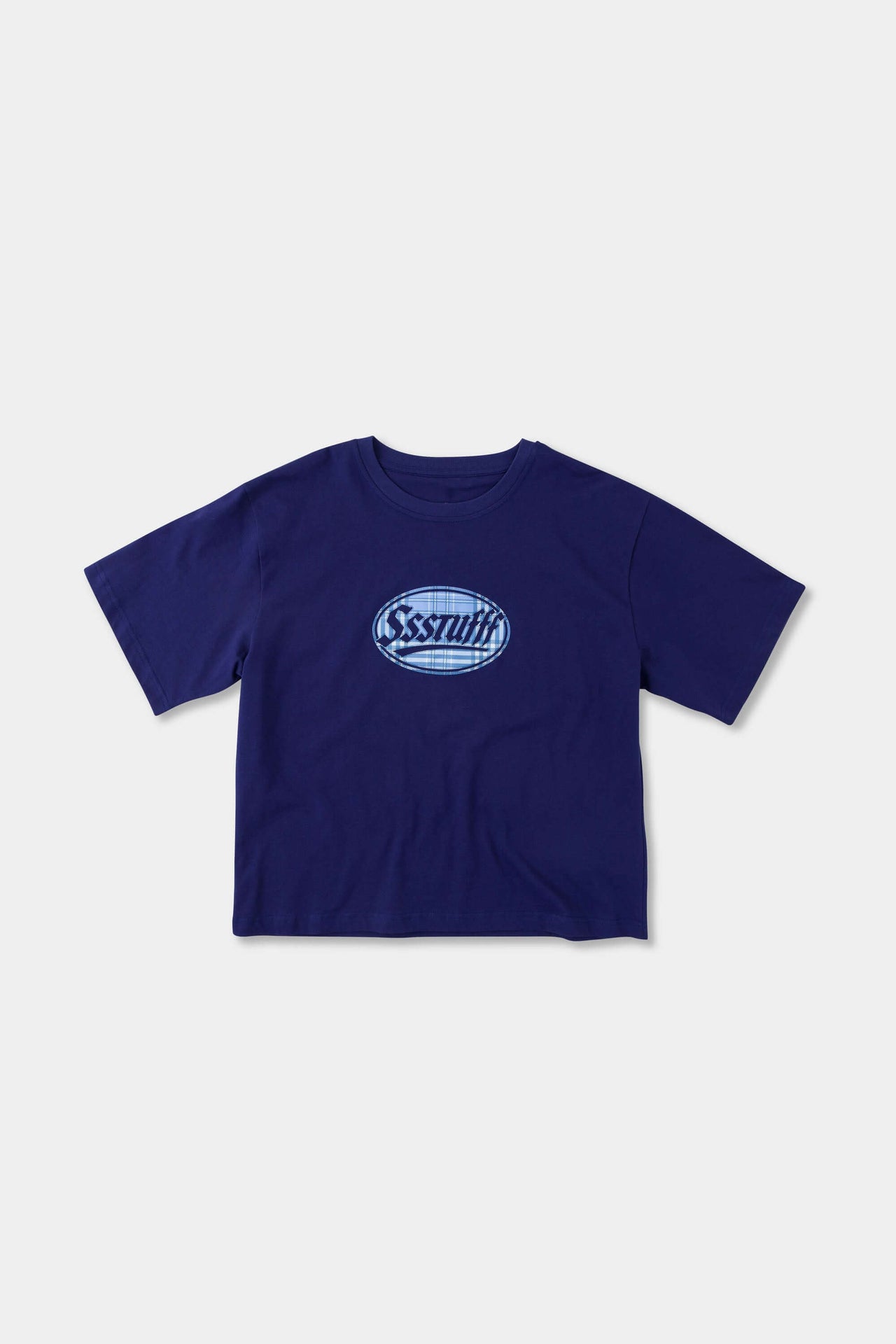Fake Stitching Navy Puff Tee