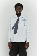 Detachable Sleeves Tie Shirt