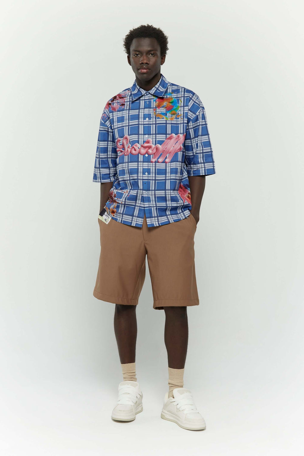 Button Twill Shorts