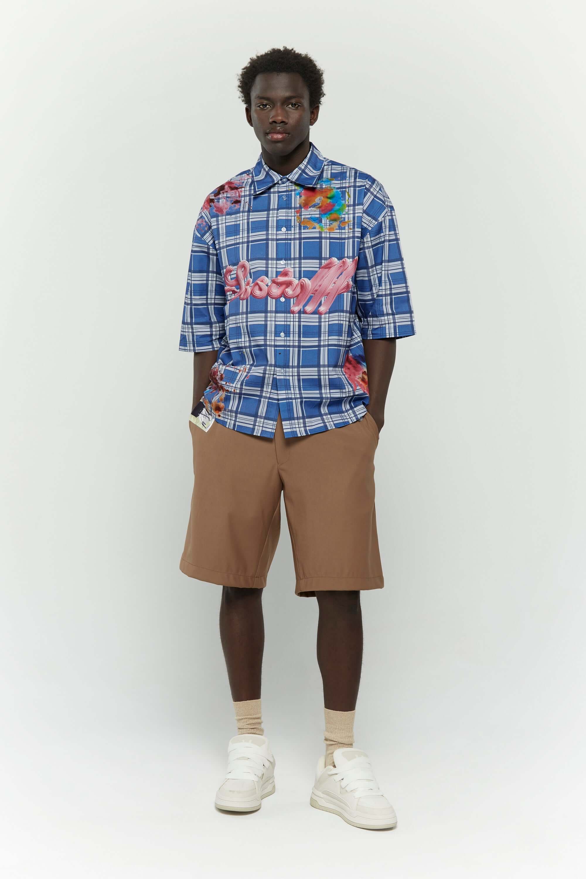 Button Twill Shorts