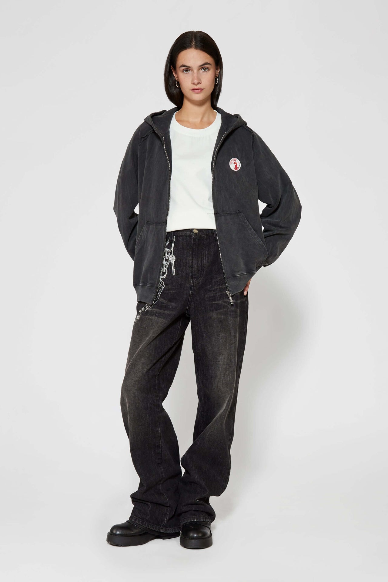 Raglan LED Missing Cat Zip-Up