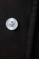 Black cotton twill trousers with tailored straight fit and SSSTUFFF button detailing on legs