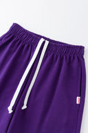 Purple sweatpants with mini logo detail and drawstring waist