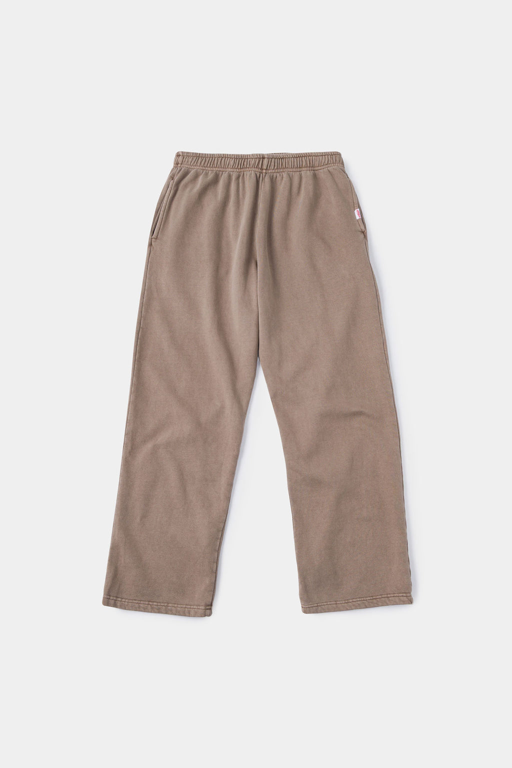 Taupe sweatpants with mini logo detail and drawstring waist