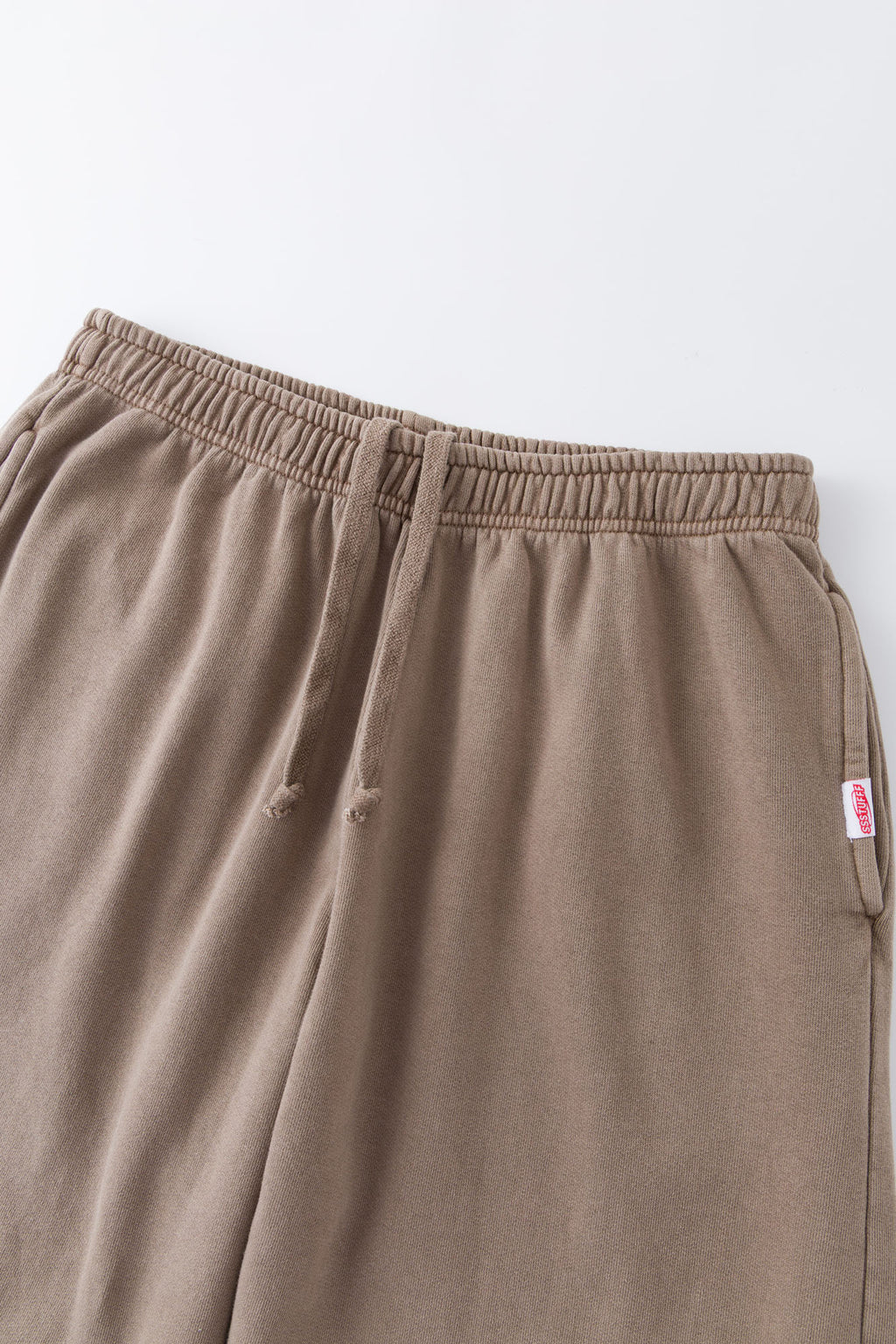 Taupe sweatpants with mini logo detail and drawstring waist