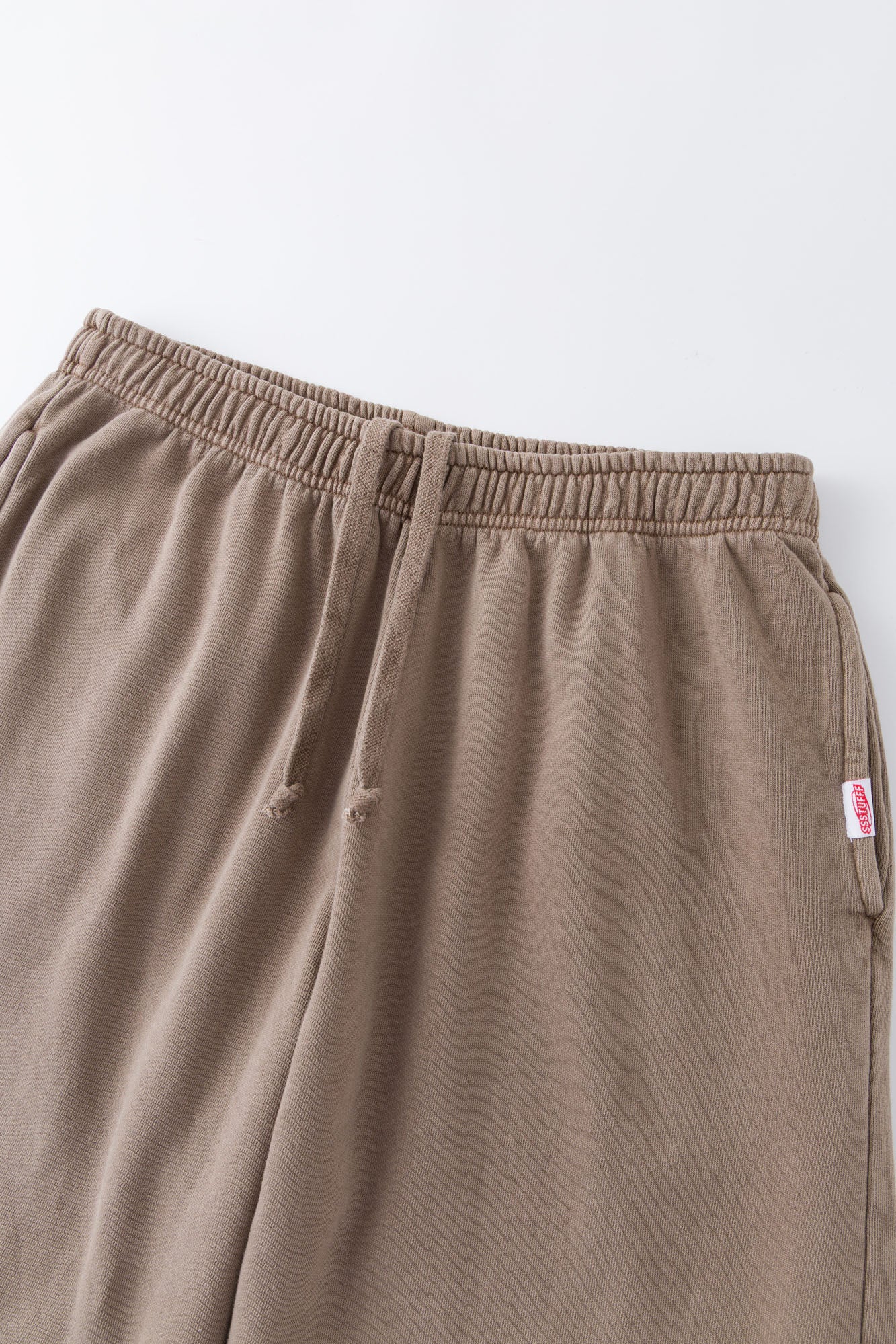 Taupe sweatpants with mini logo detail and drawstring waist