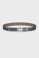 Canvas belt with printed rivets, metallic detailing, and SSSTUFFF engraved adjustable buckle