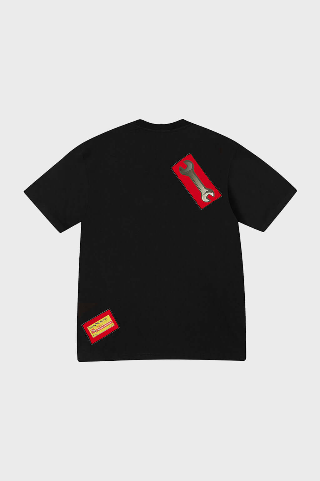 Black t-shirt with Operation game graphic and cuttable stitched zones