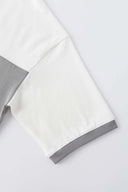 Two-tone white and grey t-shirt with 3D lenticular PVC portable stereo graphic on chest