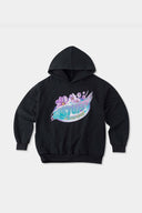 Black hoodie with retro car air freshener design and scratch-and-sniff lavender scent