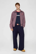 Two-tone raglan long sleeve t-shirt with headphone cable embroidery on chest