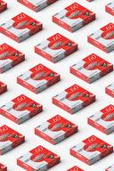 Leather card holder with retro cassette tape artwork and embossed SSSTUFFF logo