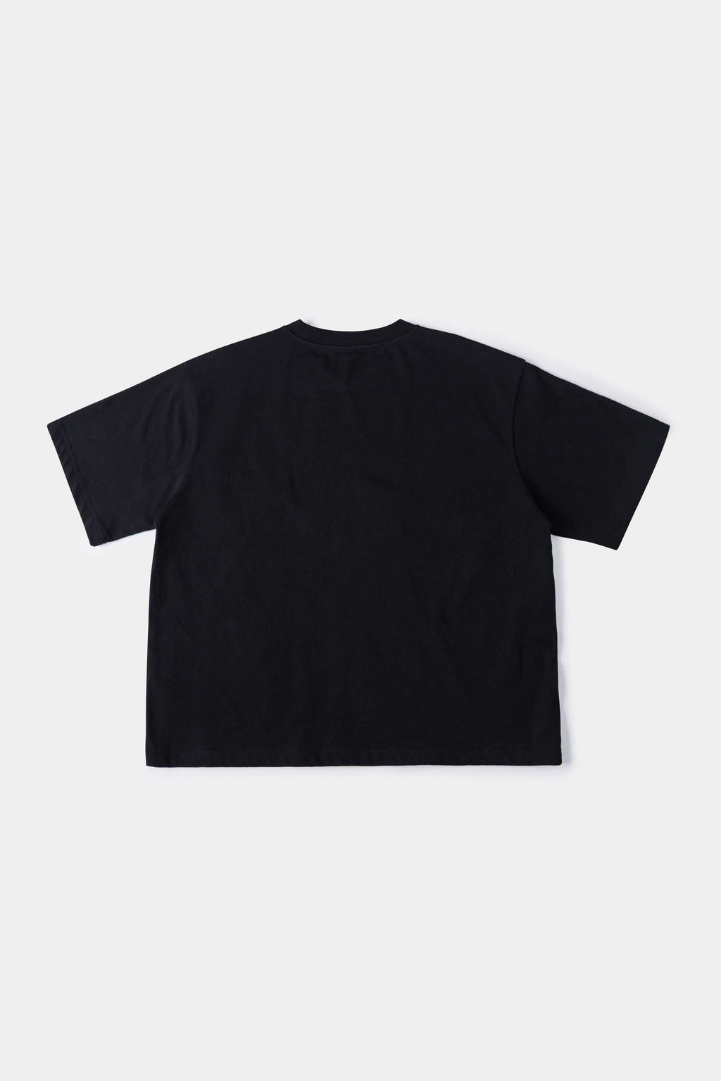Black t-shirt with microphone graphic featuring mesh fabric detail on microphone top