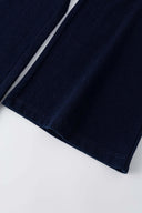 Denim-effect sweatpants with gothic STF embroidery, custom SSSTUFFF metal button, and leather patch with functional compass