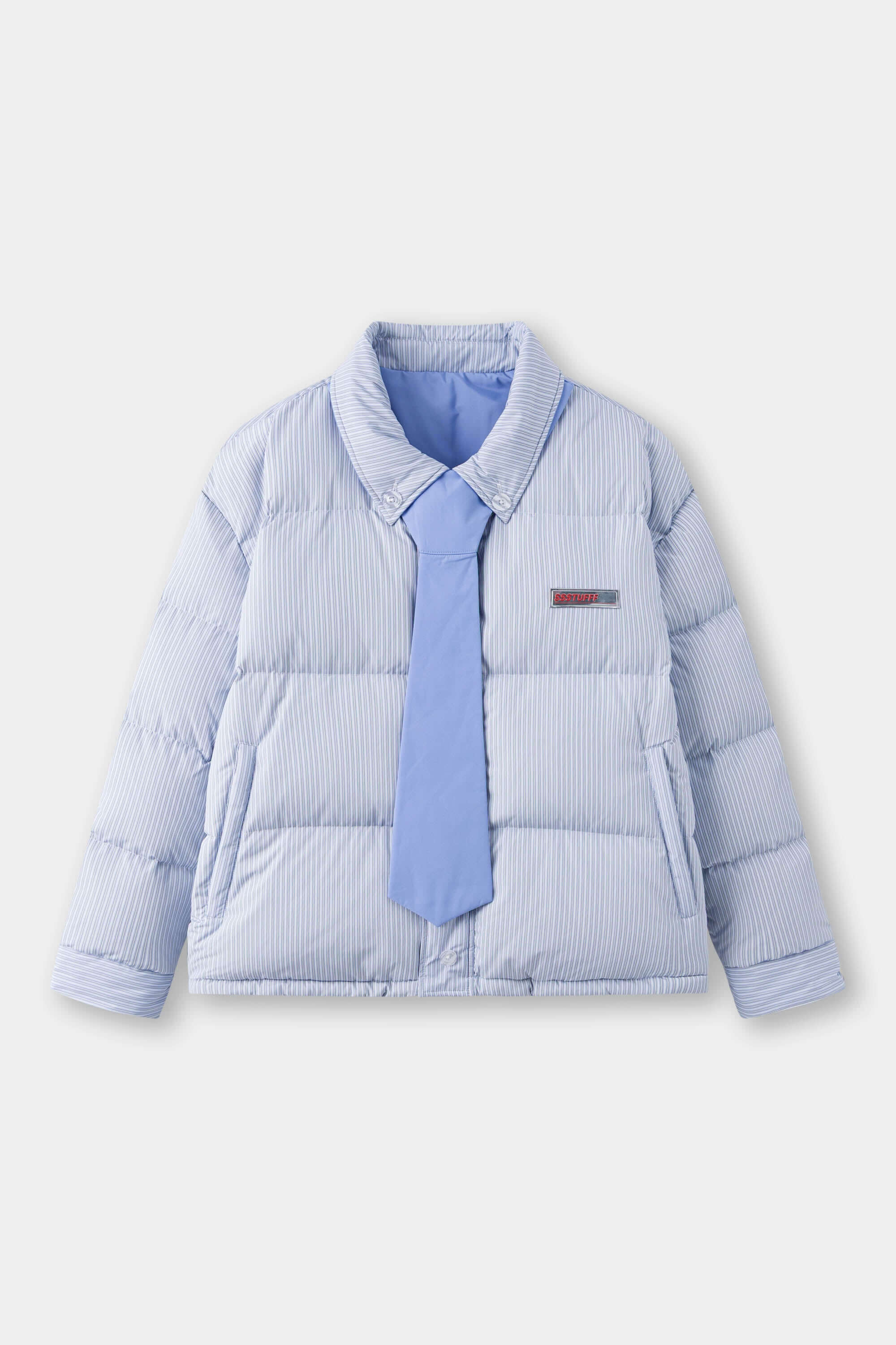 Reversible Shirt Down Puffer | Two-Sided Jacket with Detachable