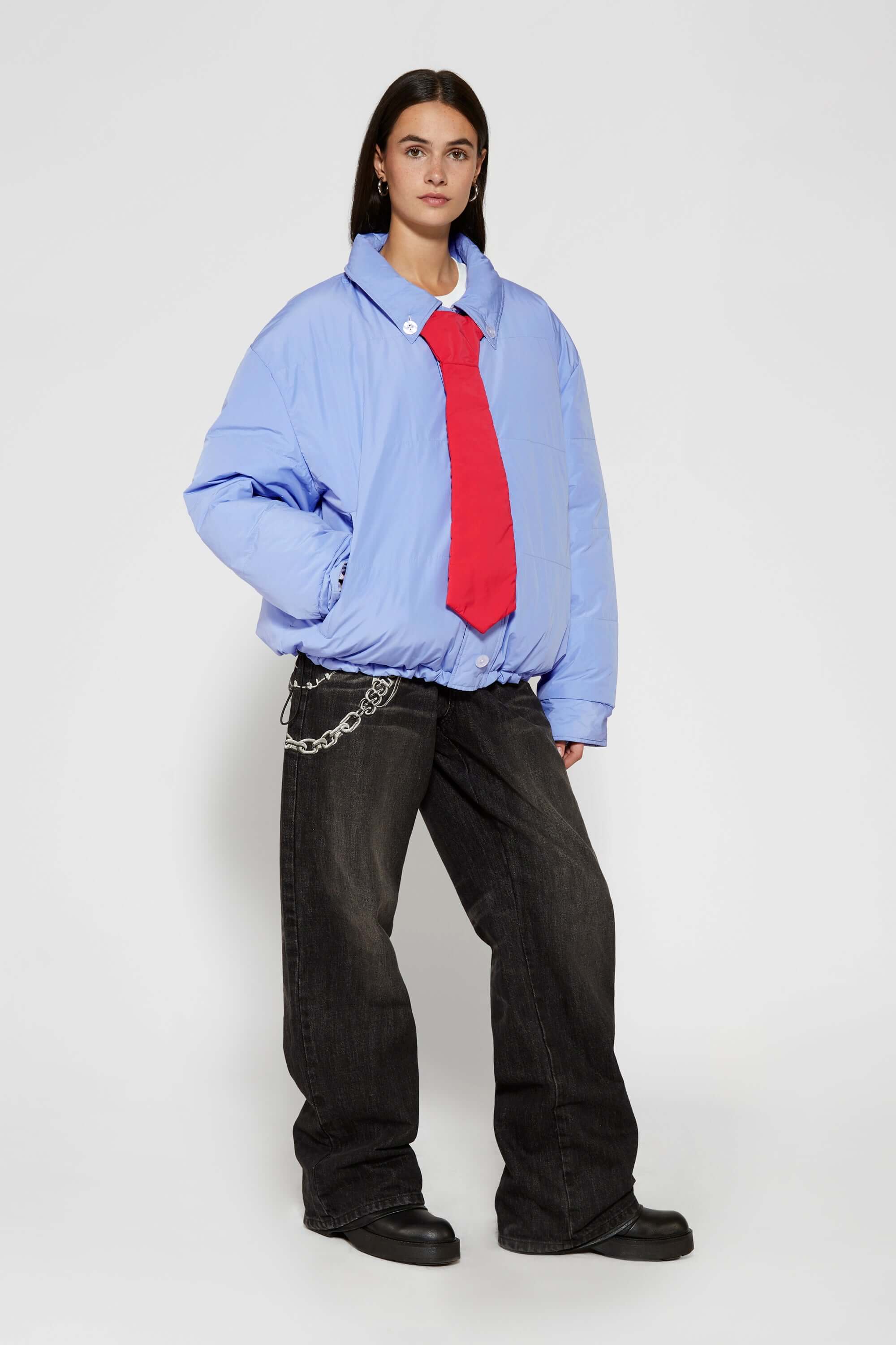 Reversible Shirt Down Puffer | Two-Sided Jacket with Detachable