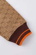 Zip-up hoodie with S-shaped chain print, 3D embroidered 'STFU 2026' lettering, and detachable faux fur hood trim