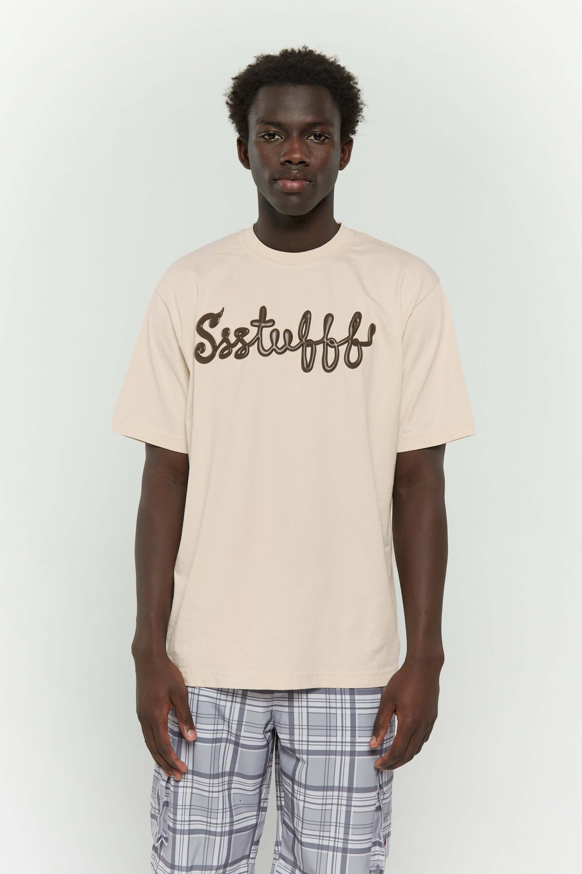 Cream Letters Logo Tee | 3D Buttercream Silicone Print T-Shirt