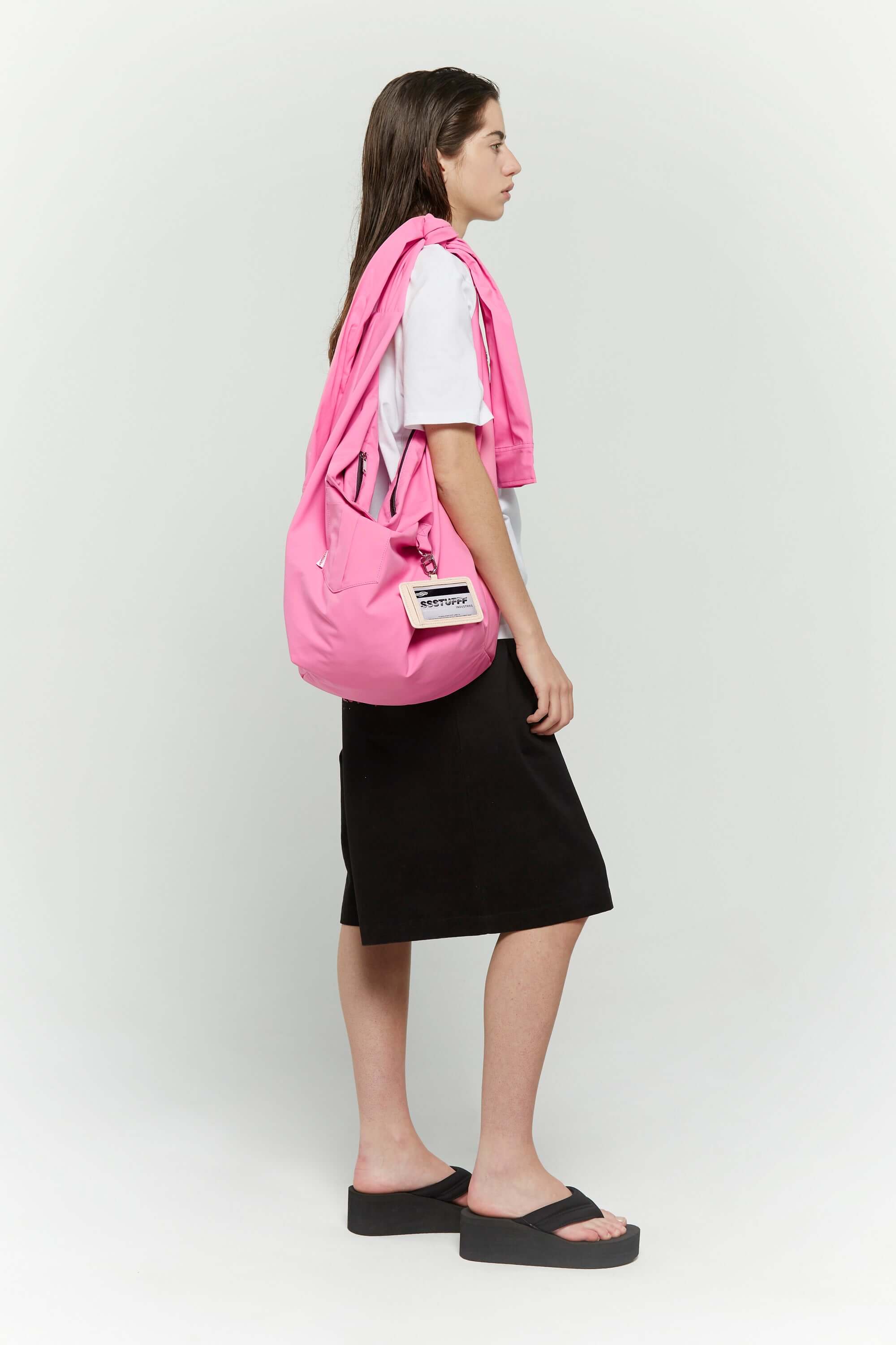 Shirtsleeve Bag | Pink Shirt Texture Croissant Shoulder Bag – SSSTUFFF