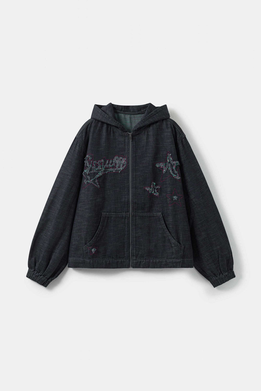 Indigo denim Jacket with embroidery ssstufff logo.