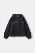 Indigo denim Jacket with embroidery ssstufff logo.