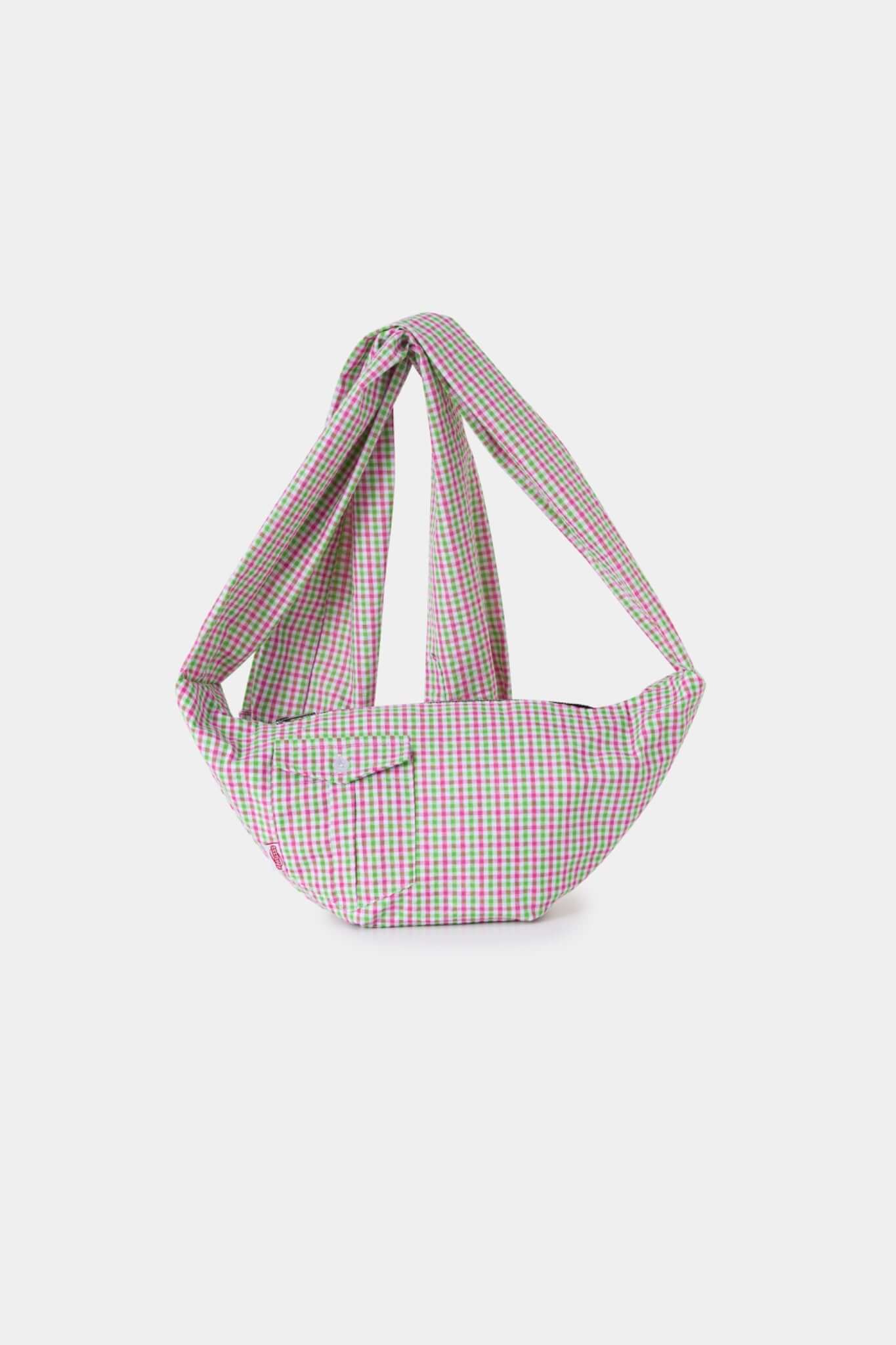 Green and red checkered mini bag 