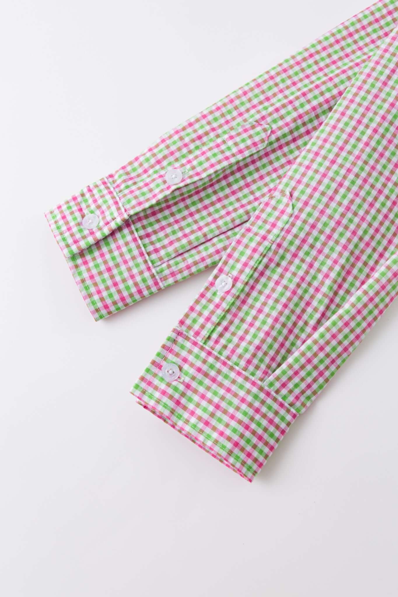 Green and red checkered mini bag 
