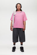 Pink t-shirt with necklace puffy print
