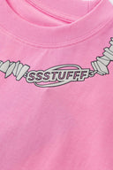 Pink t-shirt with necklace puffy print
