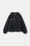 Indigo denim Jacket with embroidery ssstufff logo. 