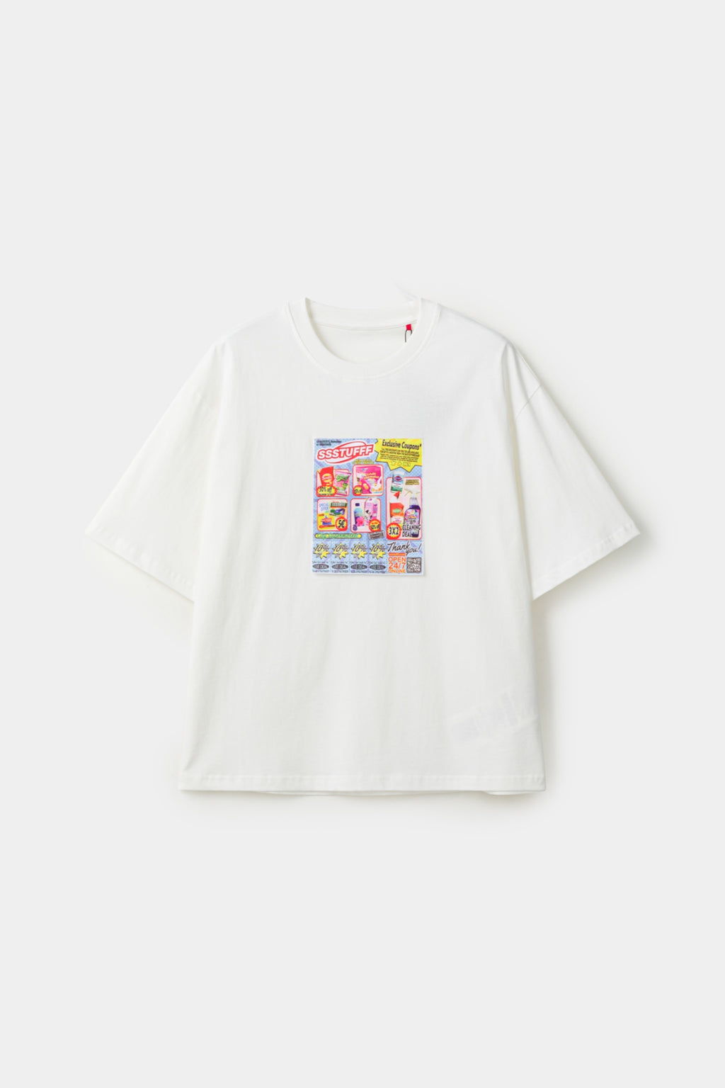 White t-shirt with a coupon 10% discount graphic 
