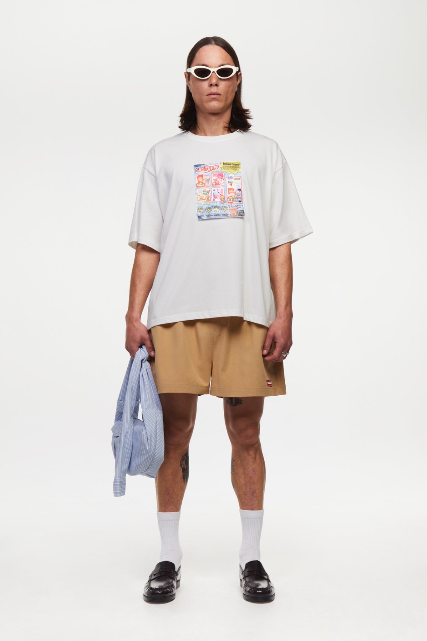 White t-shirt with a coupon 10% discount graphic 
