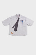 Detachable Sleeves Tie Shirt