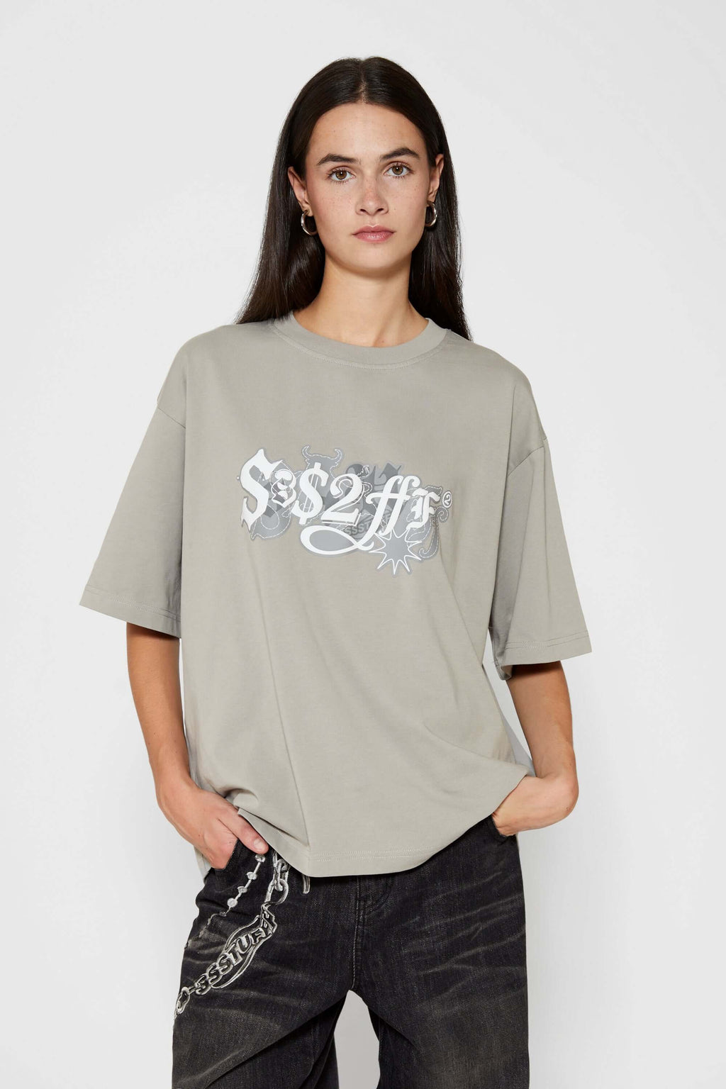SSS2FFF Toro Tee beige cotton t-shirt with bull graphic