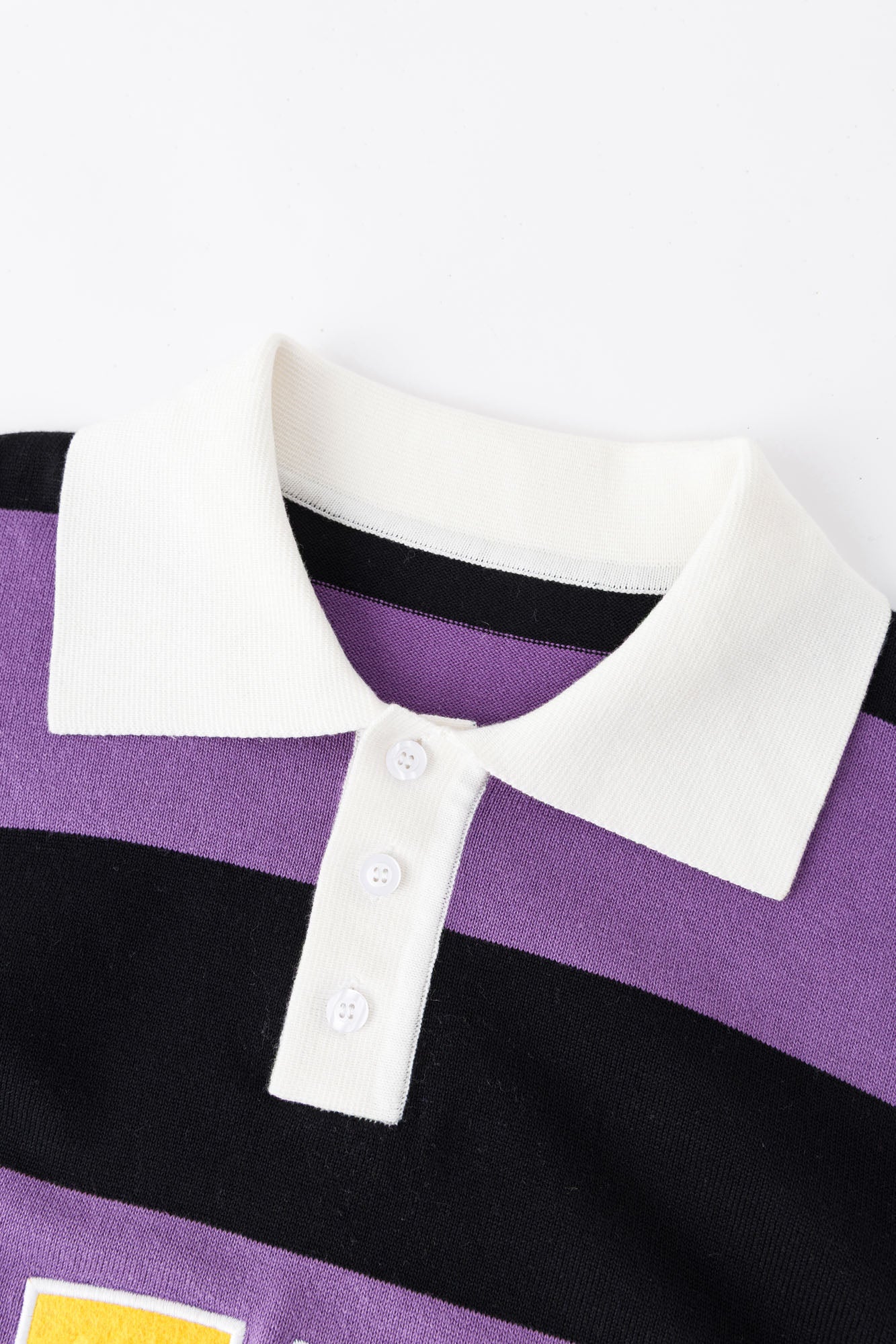 STFU Rugby Polo | Purple Striped Cotton Rugby Shirt with Contrast