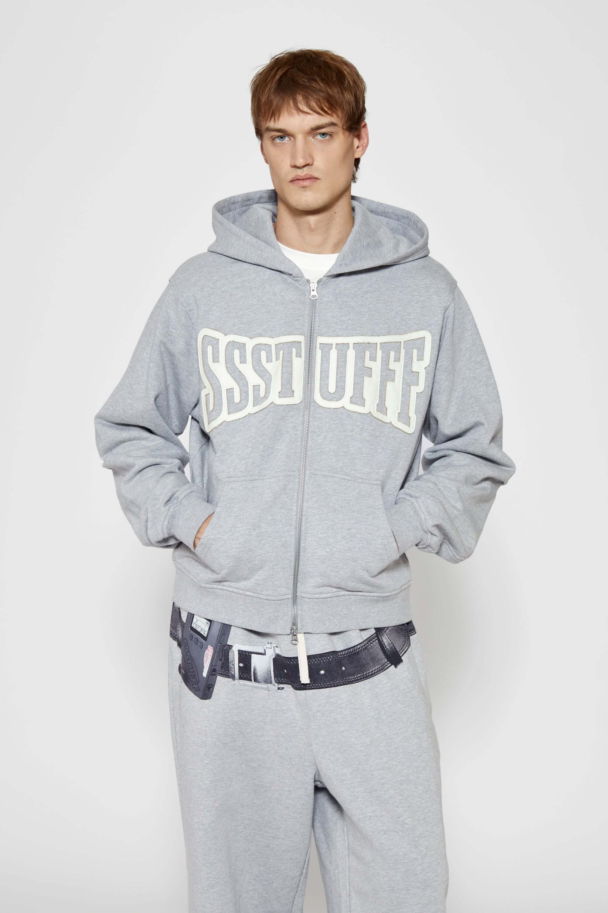 UV Embroidery Zip Up | UV-Reactive French Terry Hoodie with Two