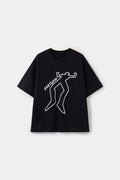 Dead Person Tee in black with a white chalk body outline and SSSTUFFF lettering.