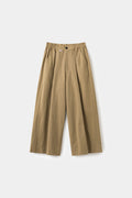 Dress Pants in beige, cut as an oversized pleated wide leg trouser.