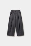 Dress Pants in black, cut as an oversized pleated wide leg trouser.