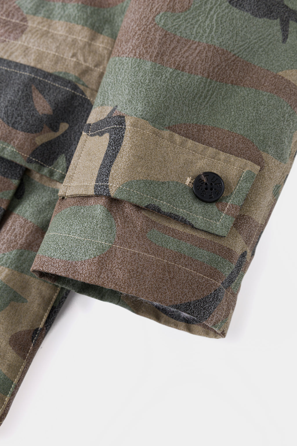 Close-up of the cuff and its buttoned adjuster tab.