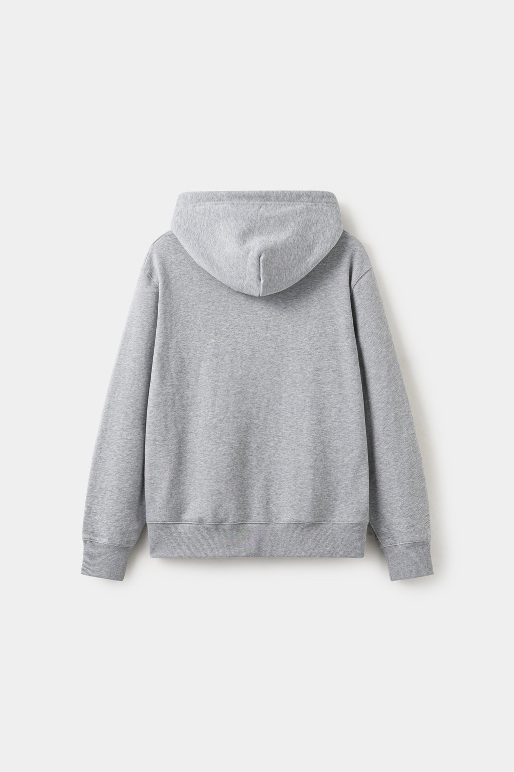 Back view of the grey marl Mystery Cats Hoodie, left plain.