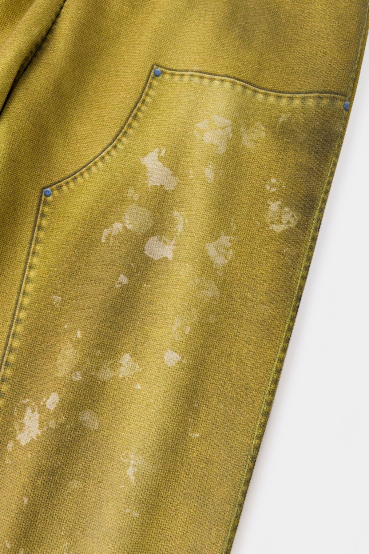Detail of the digitally printed paint splatter running down the leg.