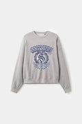 University Logo Crewneck in grey marl, printed with the SSSTUFFF University crest.