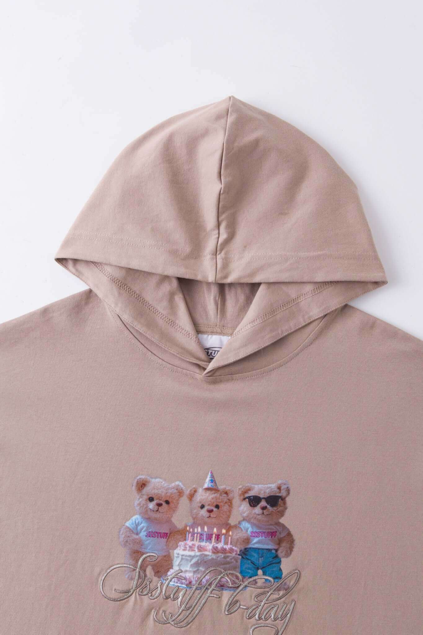 3 Bears Hooded LS Tee | Birthday Party Bear Long Sleeve Hoodie