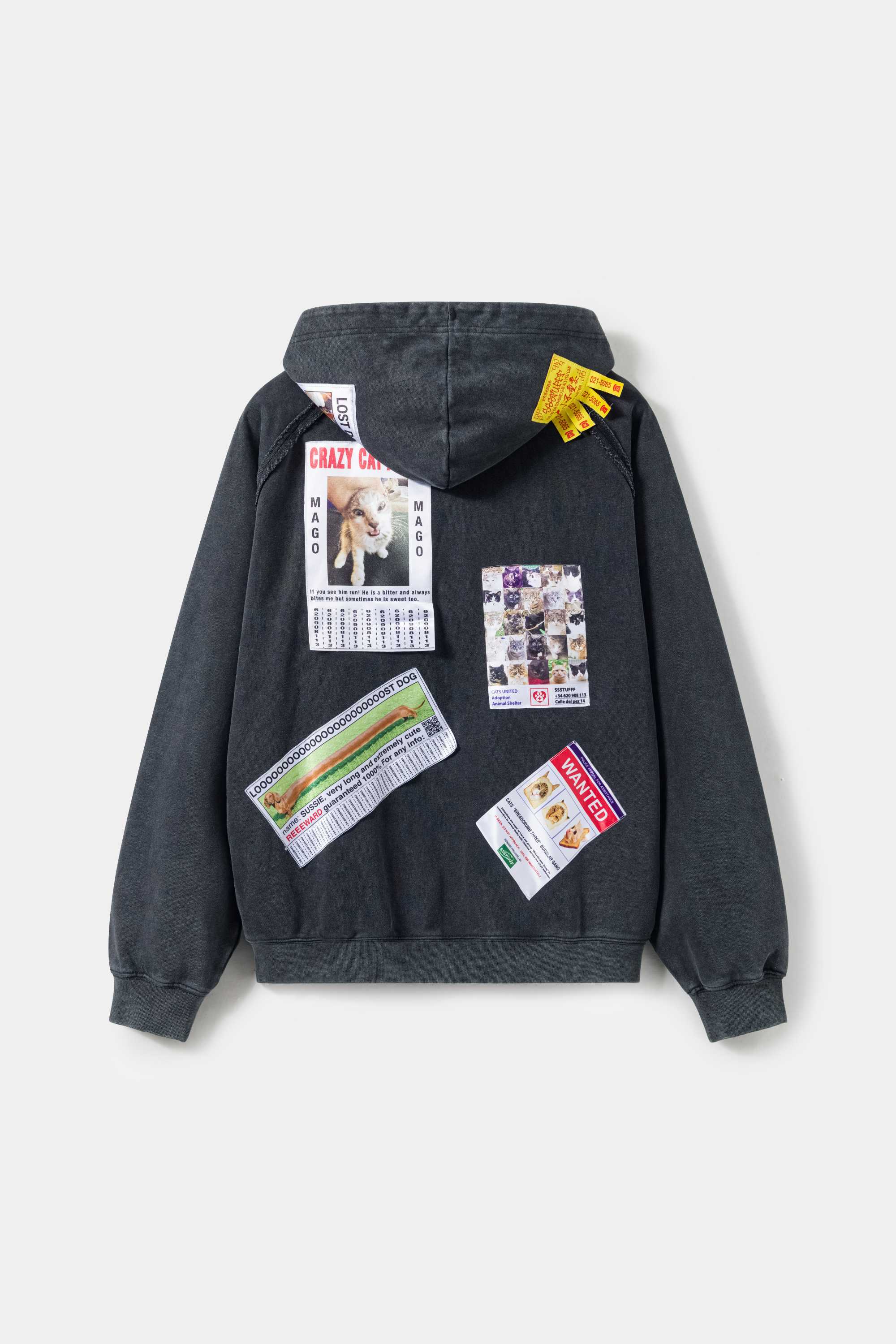 Ads Zip Up Hoodie – Vintage Black Stonewash | SSSTUFFF