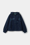 Starfff Embroidery Denim Zip Up Jacket