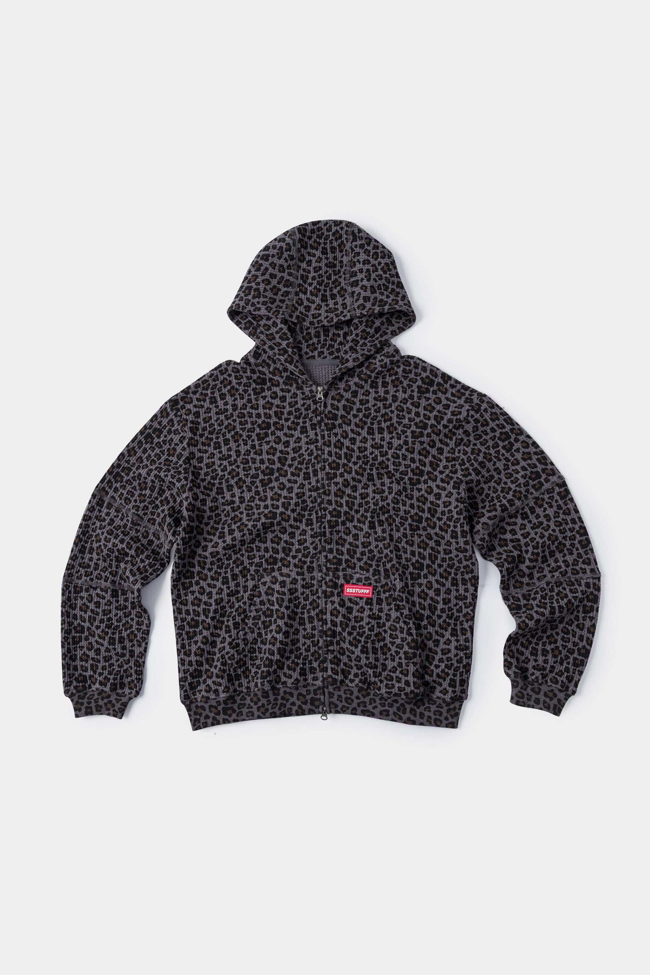 Leopard Waffle Zip up